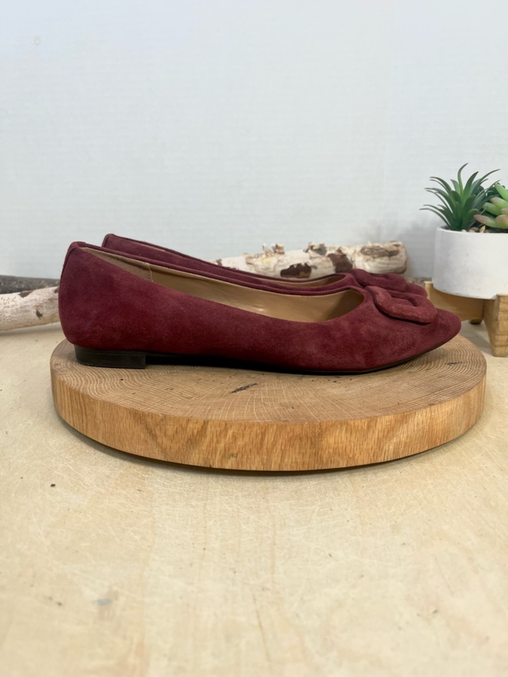 Vionic Amanda Red Suede Ballet Flat Buckle Arch Support Size 8 - Picture 2 of 15
